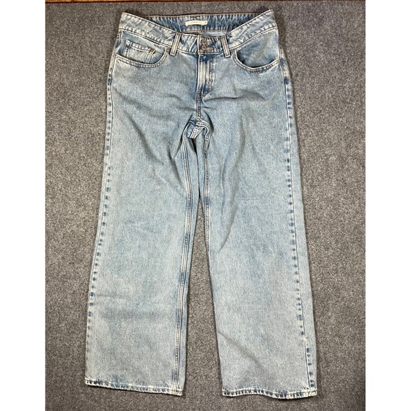Levi's Denim - Levi's Superlow Wide Leg Jeans Womens 31 Light Wash Blue Low Rise 100% Cotton